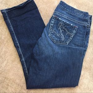 Silver Cropped Jeans - Santorini Style